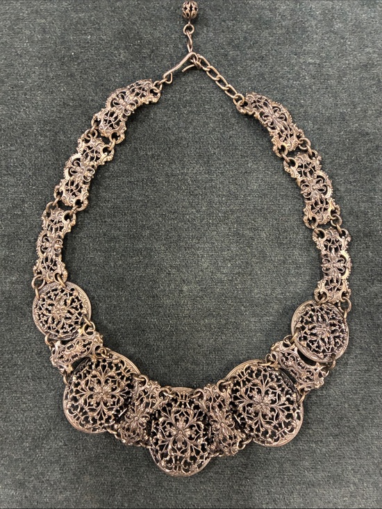 Napier Jewelry - Napier silver-tone filigree bib necklace